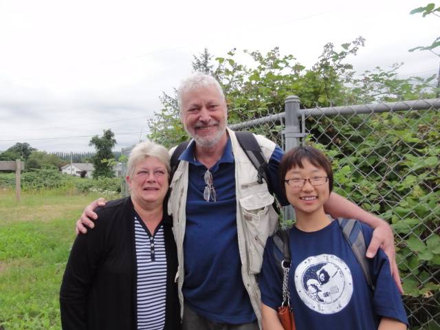 Picture:  Sister Sue met our train at Abbotsford, B.C.