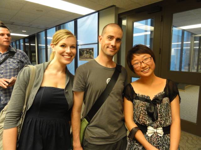 Picture: Panda with Bruce and Emma, stars of "This is Cancer" at the Winnipeg Fringe Festival.