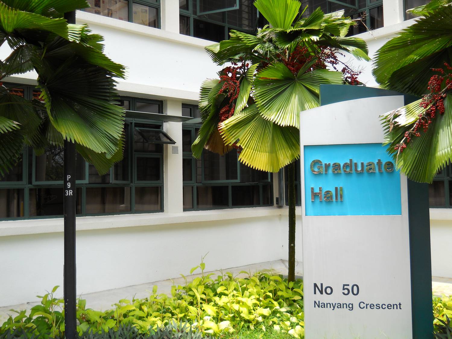 picture:  Nanyang University Graduate Hall sign.  Singapore.