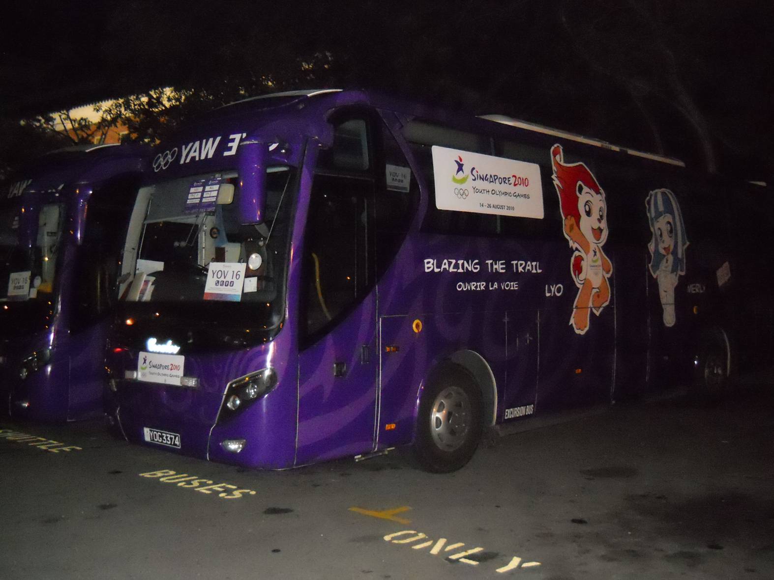 picture:  bus to The first Youth Olympic Games, Singapore.