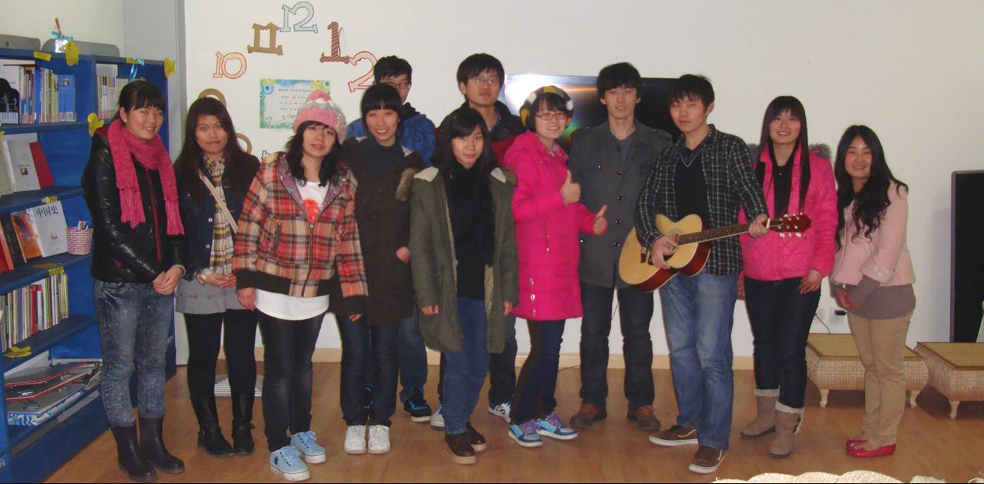 Picture:  A small sample of the Chun Hui young volunteers.  They stuck around to talk to us after our presentation.  Jiangnan University, Wuxi, China