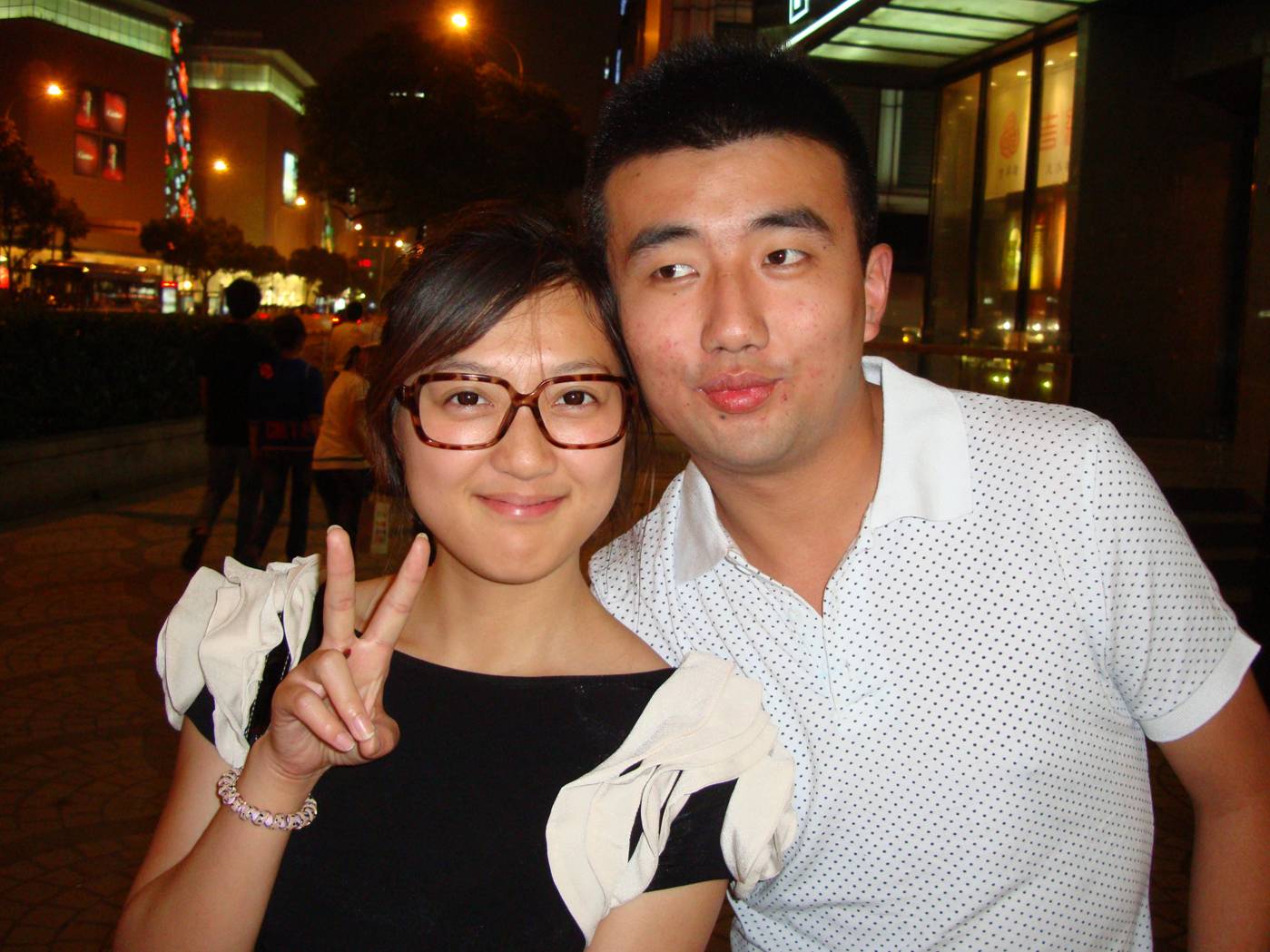 Picture:  Katherine and Clark.  There is no class in her glasses.  Wuxi, China