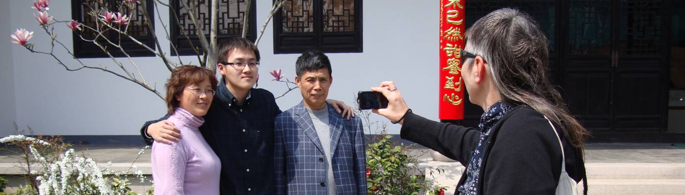 Picture:  Ruth takes a photo of Mr. and Mrs. Zhu, our hosts and tour guides for the day.