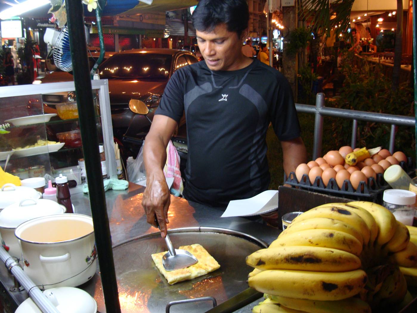Picture:  The banana pancake man, Karon Beach, Phuket Island, Thailand