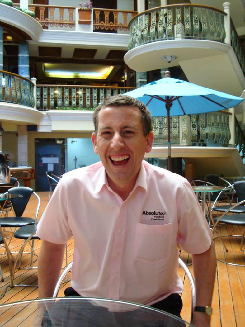 Picture:  Affable Adam, our salesman for Absolute Holidays.  Interesting pitch.  Fun guy to talk to.