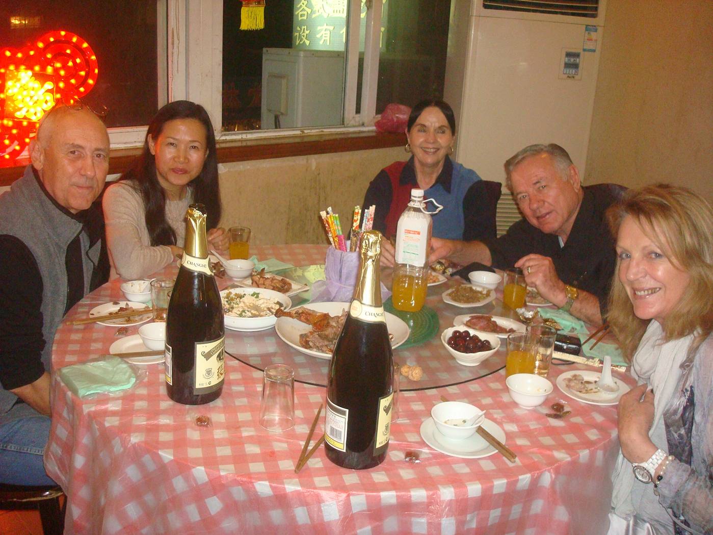 Picture:  Jack, Cathy, Bonnie and Don, and Marion, our Australian friend who delayed a flight to join us.  Shitang Cun, Wuxi, China
