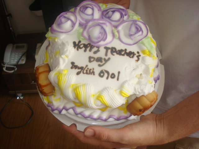 Teachers' Day cake,  Jiangnan University,  Wuxi,  China