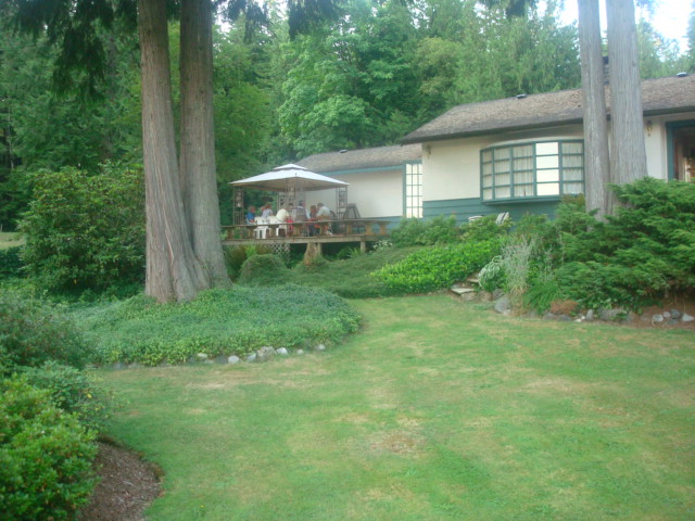 Tony and Donna's idyllic backyard.  Ruskin,  B.C.,  Canada