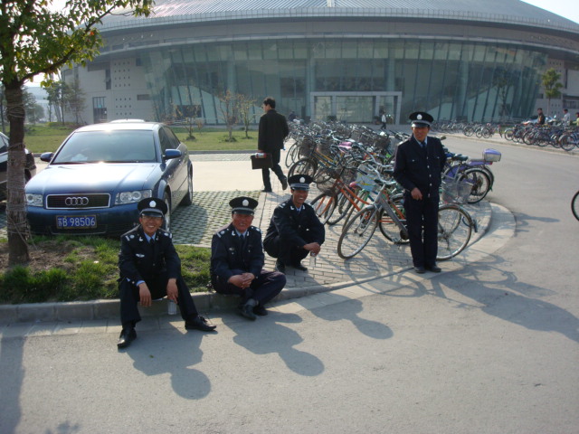Guards at Jiangnan University,  Wuxi,  China
